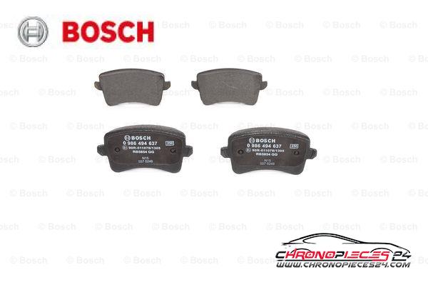 Achat de BOSCH 0 986 494 637 Kit de plaquettes de frein, frein à disque pas chères