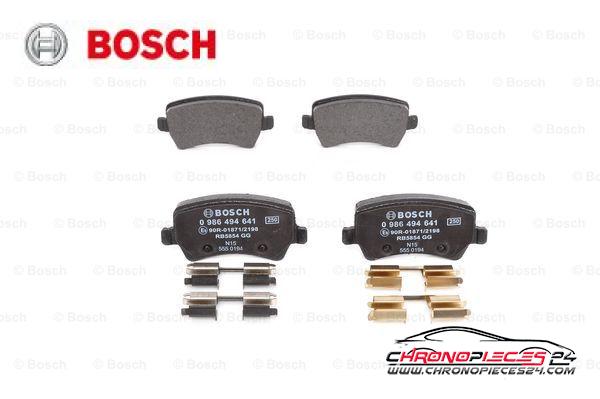 Achat de BOSCH 0 986 494 641 Kit de plaquettes de frein, frein à disque pas chères