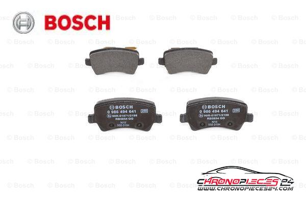 Achat de BOSCH 0 986 494 641 Kit de plaquettes de frein, frein à disque pas chères