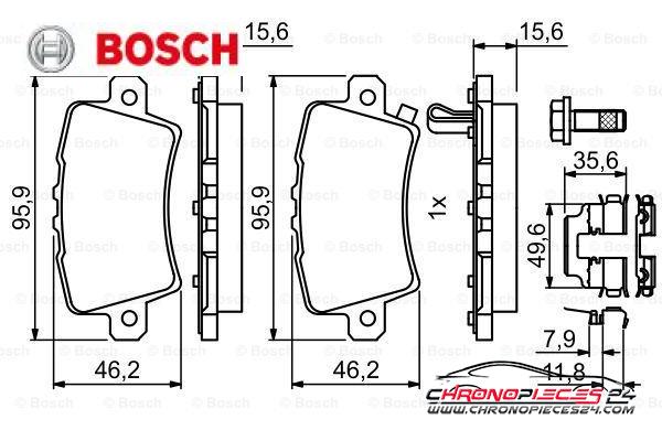 Achat de BOSCH 0 986 494 642 Kit de plaquettes de frein, frein à disque pas chères