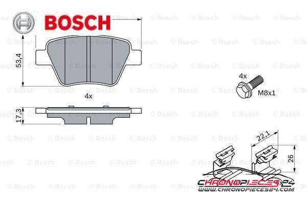 Achat de BOSCH 0 986 494 643 Kit de plaquettes de frein, frein à disque pas chères