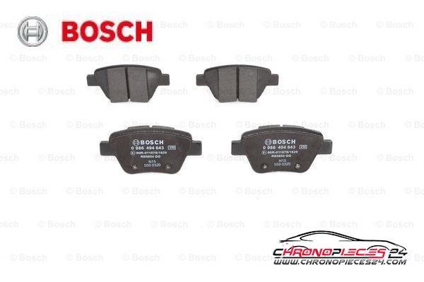 Achat de BOSCH 0 986 494 643 Kit de plaquettes de frein, frein à disque pas chères