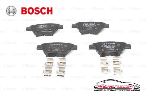 Achat de BOSCH 0 986 494 643 Kit de plaquettes de frein, frein à disque pas chères