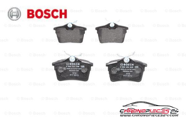 Achat de BOSCH 0 986 494 646 Kit de plaquettes de frein, frein à disque pas chères