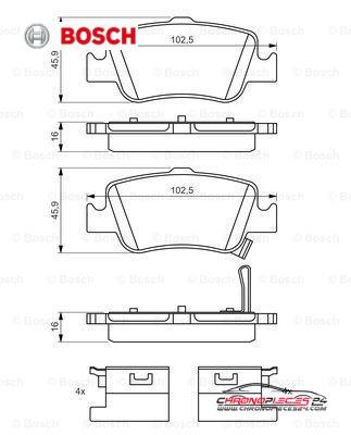 Achat de BOSCH 0 986 494 651 Kit de plaquettes de frein, frein à disque pas chères