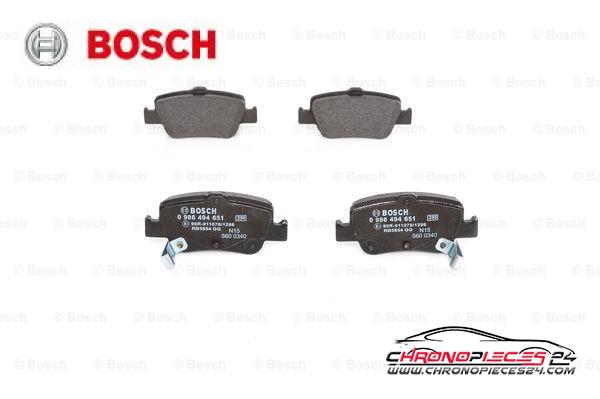 Achat de BOSCH 0 986 494 651 Kit de plaquettes de frein, frein à disque pas chères