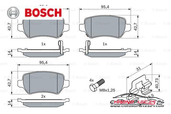 Achat de BOSCH 0 986 494 654 Kit de plaquettes de frein, frein à disque pas chères