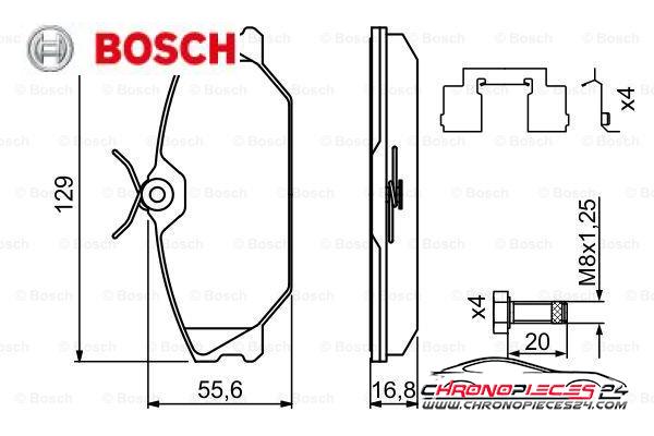 Achat de BOSCH 0 986 494 656 Kit de plaquettes de frein, frein à disque pas chères