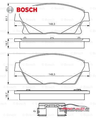 Achat de BOSCH 0 986 494 657 Kit de plaquettes de frein, frein à disque pas chères