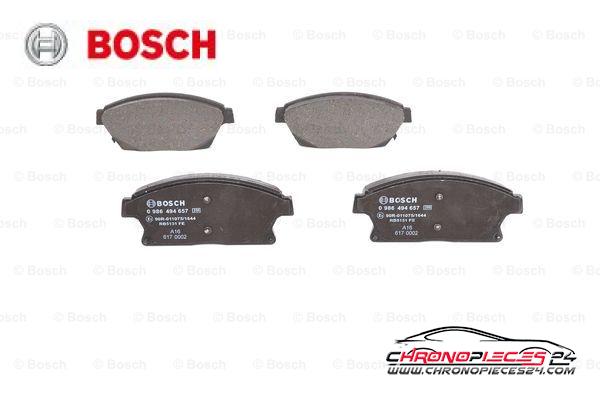 Achat de BOSCH 0 986 494 657 Kit de plaquettes de frein, frein à disque pas chères