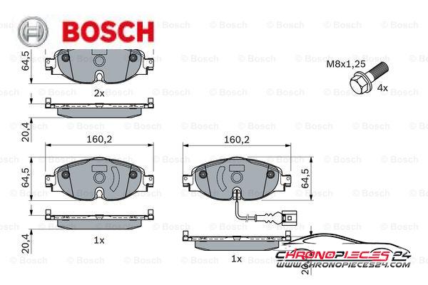 Achat de BOSCH 0 986 494 660 Kit de plaquettes de frein, frein à disque pas chères