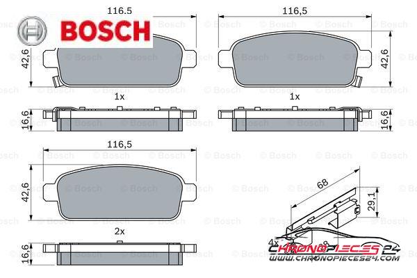 Achat de BOSCH 0 986 494 666 Kit de plaquettes de frein, frein à disque pas chères