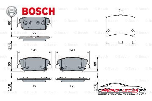 Achat de BOSCH 0 986 494 671 Kit de plaquettes de frein, frein à disque pas chères