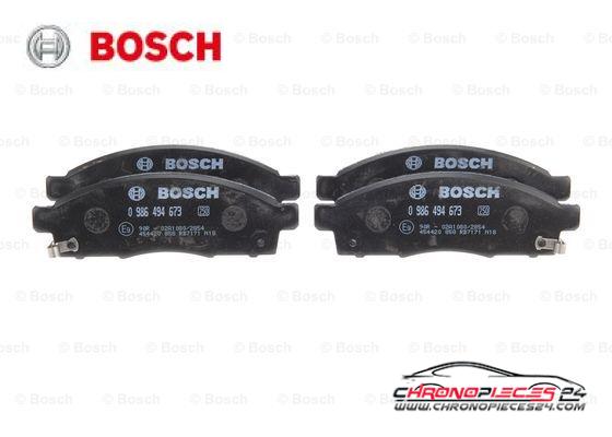 Achat de BOSCH 0 986 494 673 Kit de plaquettes de frein, frein à disque pas chères