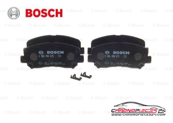 Achat de BOSCH 0 986 494 675 Kit de plaquettes de frein, frein à disque pas chères