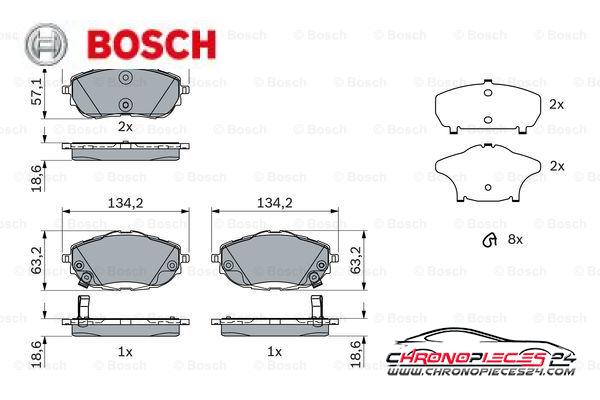 Achat de BOSCH 0 986 494 676 Kit de plaquettes de frein, frein à disque pas chères