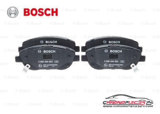 Achat de BOSCH 0 986 494 682 Kit de plaquettes de frein, frein à disque pas chères