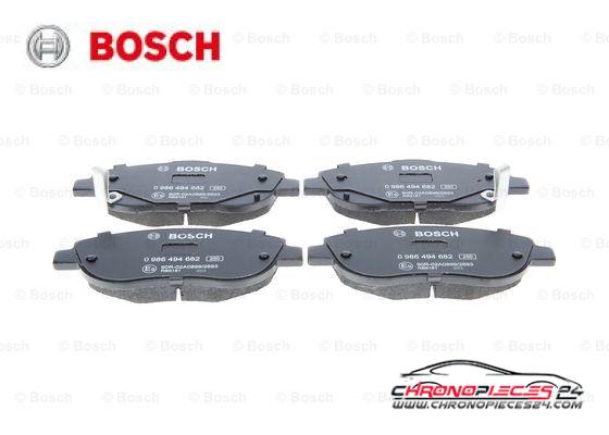 Achat de BOSCH 0 986 494 682 Kit de plaquettes de frein, frein à disque pas chères