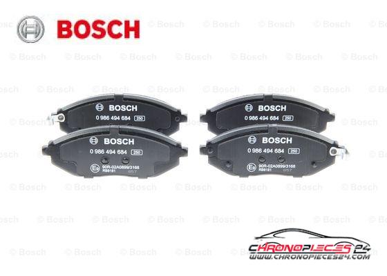 Achat de BOSCH 0 986 494 684 Kit de plaquettes de frein, frein à disque pas chères