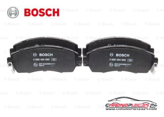 Achat de BOSCH 0 986 494 685 Kit de plaquettes de frein, frein à disque pas chères