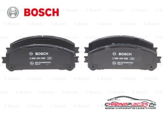 Achat de BOSCH 0 986 494 686 Kit de plaquettes de frein, frein à disque pas chères