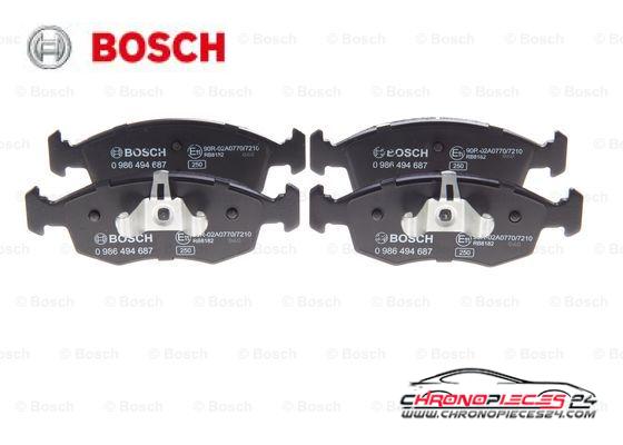 Achat de BOSCH 0 986 494 687 Kit de plaquettes de frein, frein à disque pas chères