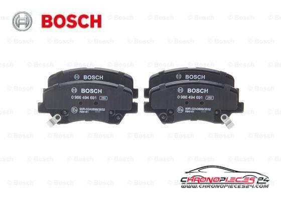 Achat de BOSCH 0 986 494 691 Kit de plaquettes de frein, frein à disque pas chères