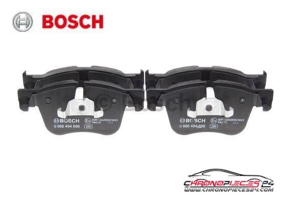 Achat de BOSCH 0 986 494 696 Kit de plaquettes de frein, frein à disque pas chères