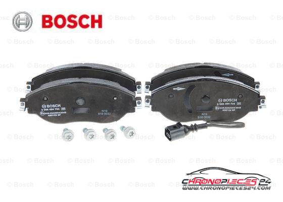 Achat de BOSCH 0 986 494 704 Kit de plaquettes de frein, frein à disque pas chères