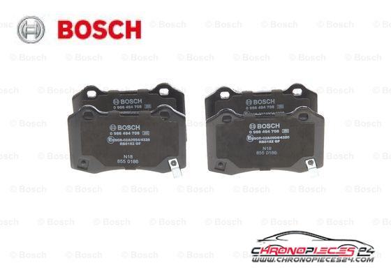 Achat de BOSCH 0 986 494 708 Kit de plaquettes de frein, frein à disque pas chères