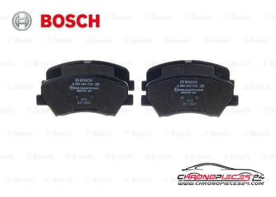 Achat de BOSCH 0 986 494 712 Kit de plaquettes de frein, frein à disque pas chères