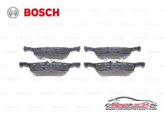 Achat de BOSCH 0 986 494 715 Kit de plaquettes de frein, frein à disque pas chères