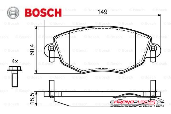 Achat de BOSCH 0 986 494 724 Kit de plaquettes de frein, frein à disque pas chères