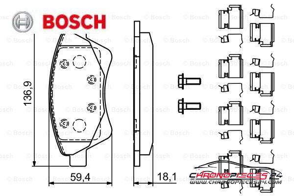 Achat de BOSCH 0 986 494 725 Kit de plaquettes de frein, frein à disque pas chères