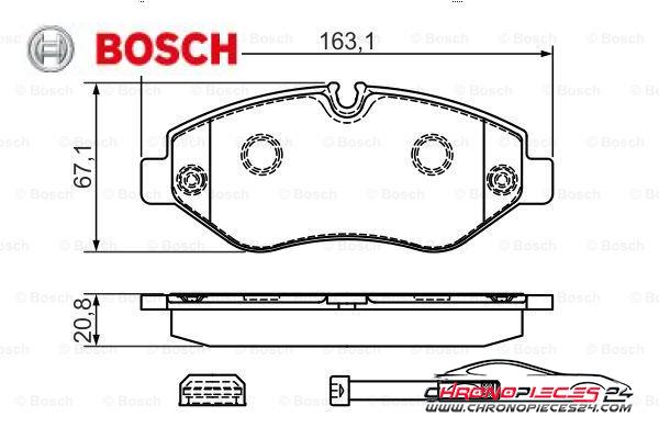 Achat de BOSCH 0 986 494 728 Kit de plaquettes de frein, frein à disque pas chères