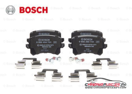 Achat de BOSCH 0 986 494 731 Kit de plaquettes de frein, frein à disque pas chères