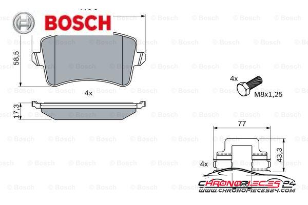 Achat de BOSCH 0 986 494 733 Kit de plaquettes de frein, frein à disque pas chères