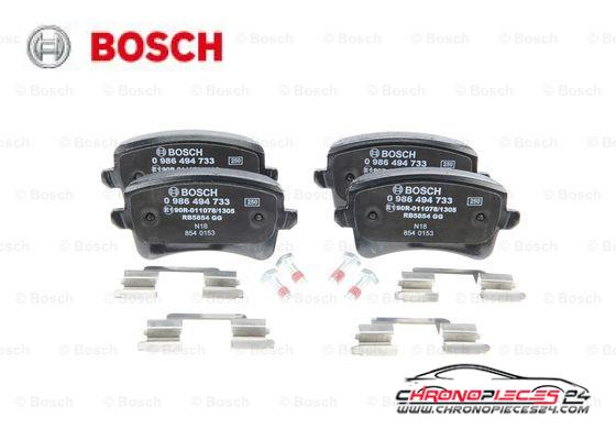 Achat de BOSCH 0 986 494 733 Kit de plaquettes de frein, frein à disque pas chères