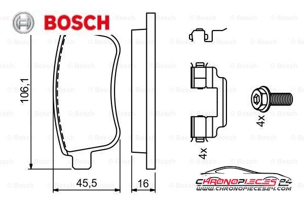 Achat de BOSCH 0 986 494 735 Kit de plaquettes de frein, frein à disque pas chères