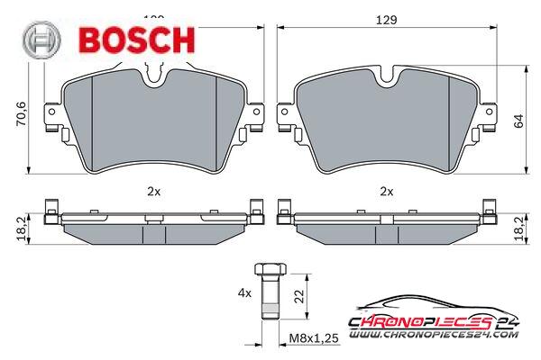 Achat de BOSCH 0 986 494 736 Kit de plaquettes de frein, frein à disque pas chères