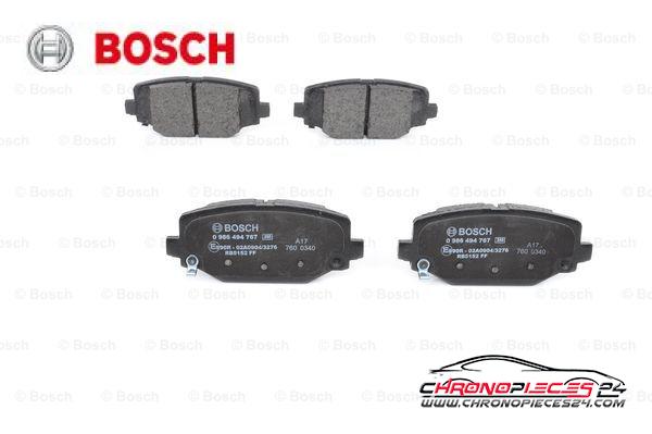 Achat de BOSCH 0 986 494 767 Kit de plaquettes de frein, frein à disque pas chères