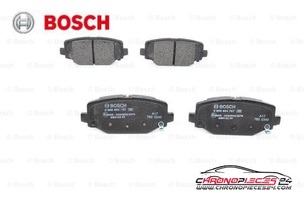 Achat de BOSCH 0 986 494 767 Kit de plaquettes de frein, frein à disque pas chères