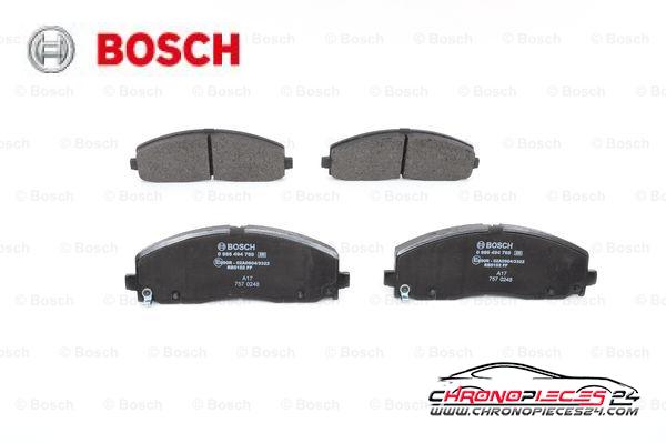 Achat de BOSCH 0 986 494 769 Kit de plaquettes de frein, frein à disque pas chères