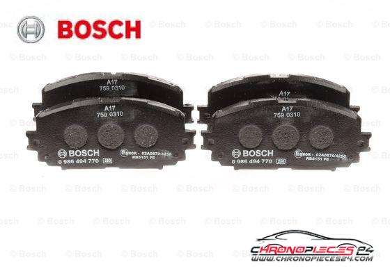 Achat de BOSCH 0 986 494 770 Kit de plaquettes de frein, frein à disque pas chères