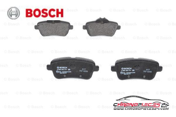 Achat de BOSCH 0 986 494 771 Kit de plaquettes de frein, frein à disque pas chères