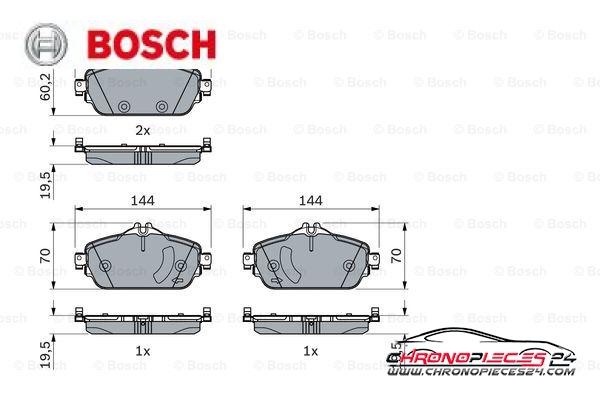 Achat de BOSCH 0 986 494 782 Kit de plaquettes de frein, frein à disque pas chères