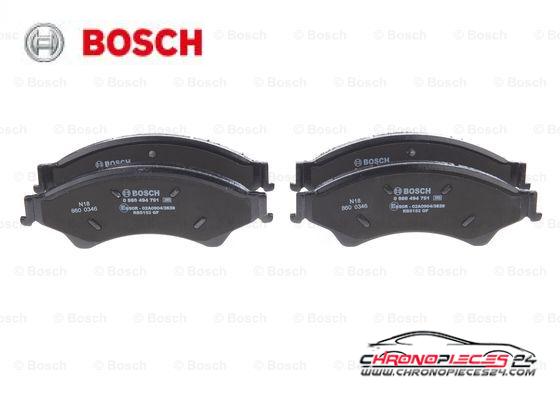 Achat de BOSCH 0 986 494 791 Kit de plaquettes de frein, frein à disque pas chères