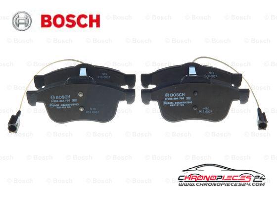 Achat de BOSCH 0 986 494 795 Kit de plaquettes de frein, frein à disque pas chères