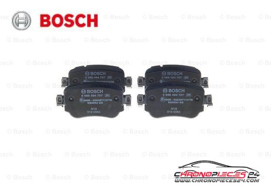 Achat de BOSCH 0 986 494 797 Kit de plaquettes de frein, frein à disque pas chères