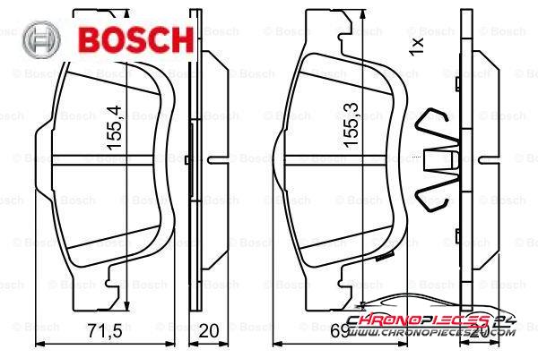 Achat de BOSCH 0 986 494 801 Kit de plaquettes de frein, frein à disque pas chères